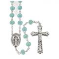  LIGHT BLUE "CANDIED" TEXTURED ACRYLIC BEAD ROSARY 